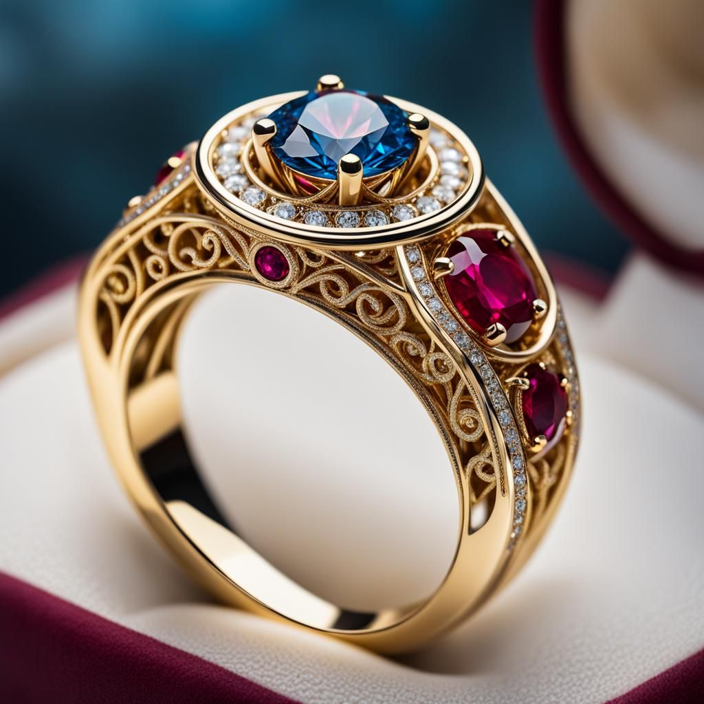 Billion Dollar Wedding Ring with Ruby Studs