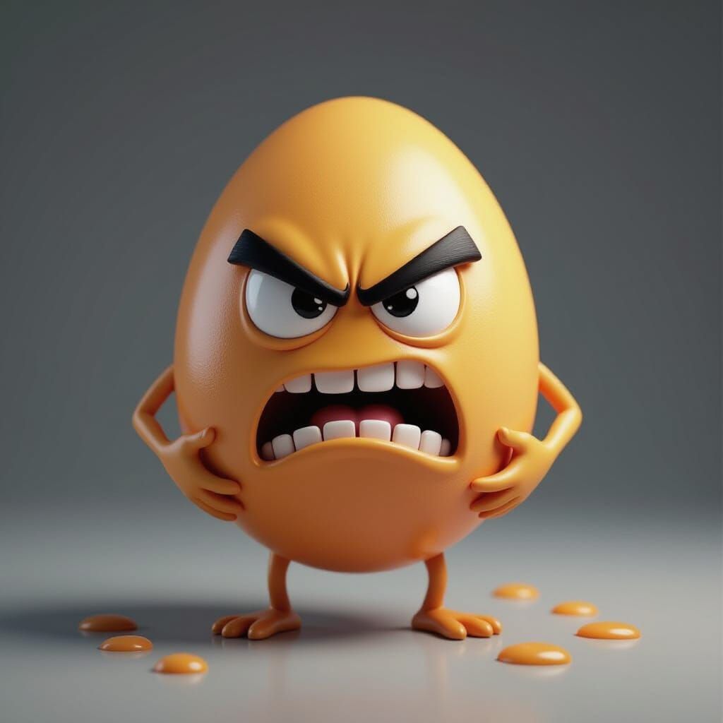 Angry Egg Character Generated by AI