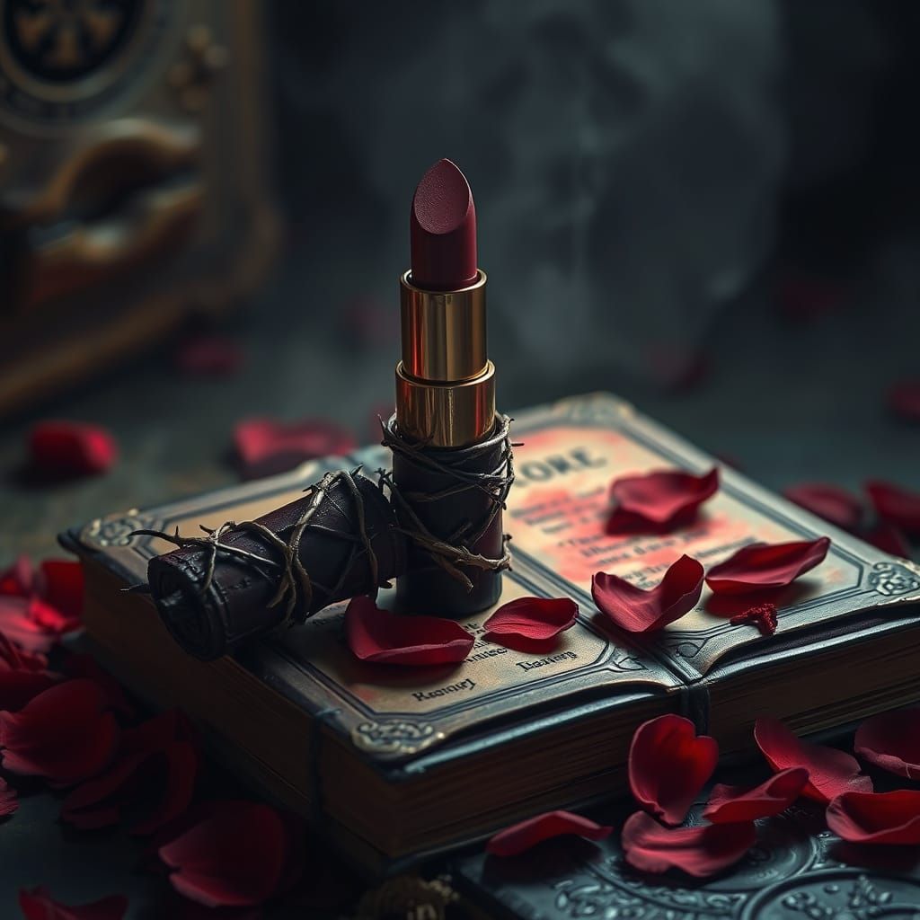 Blood Rose Fantasy Lipstick on Ancient Spellbook