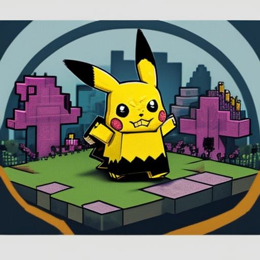 Pikachu Reimagined as Minecraft Mob