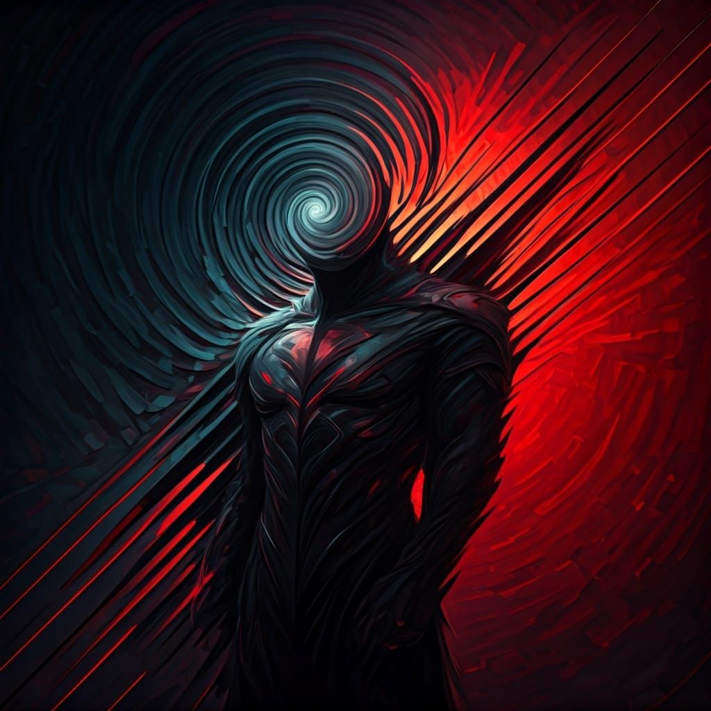 Echo of the Void: Abstract Supervillain Portrait