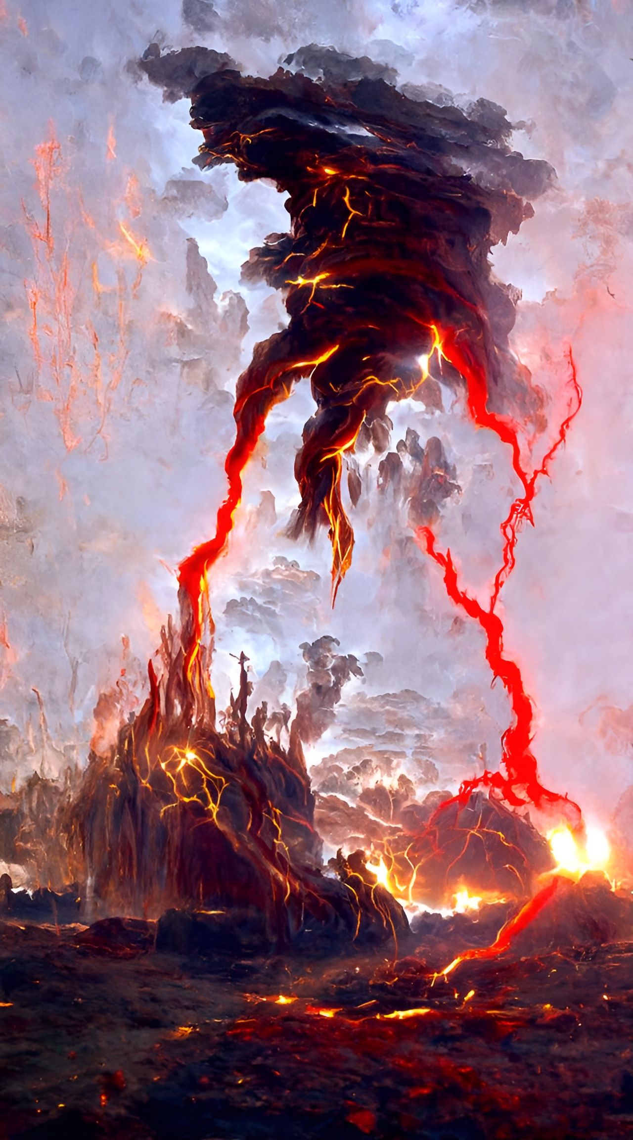Hellish Firestorm of Raging Flames and Lightning