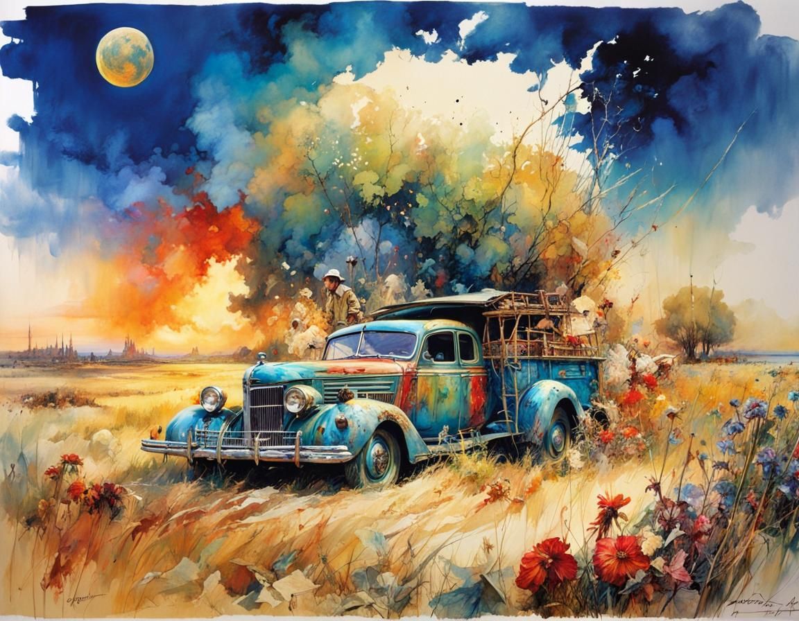 Colorful Detailed Whimsical Illustration in Fantasy Style