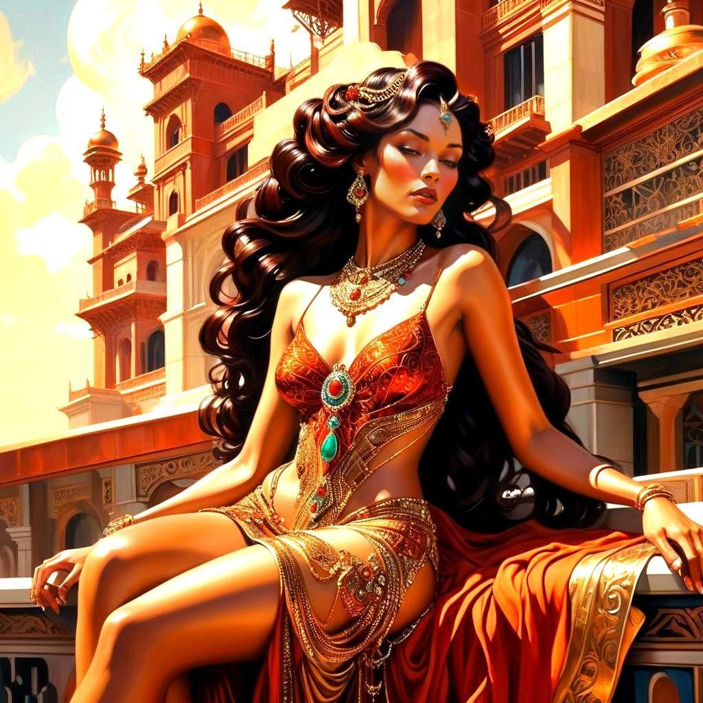 Dejah Thoris, Martian Princess, in Art Deco Style