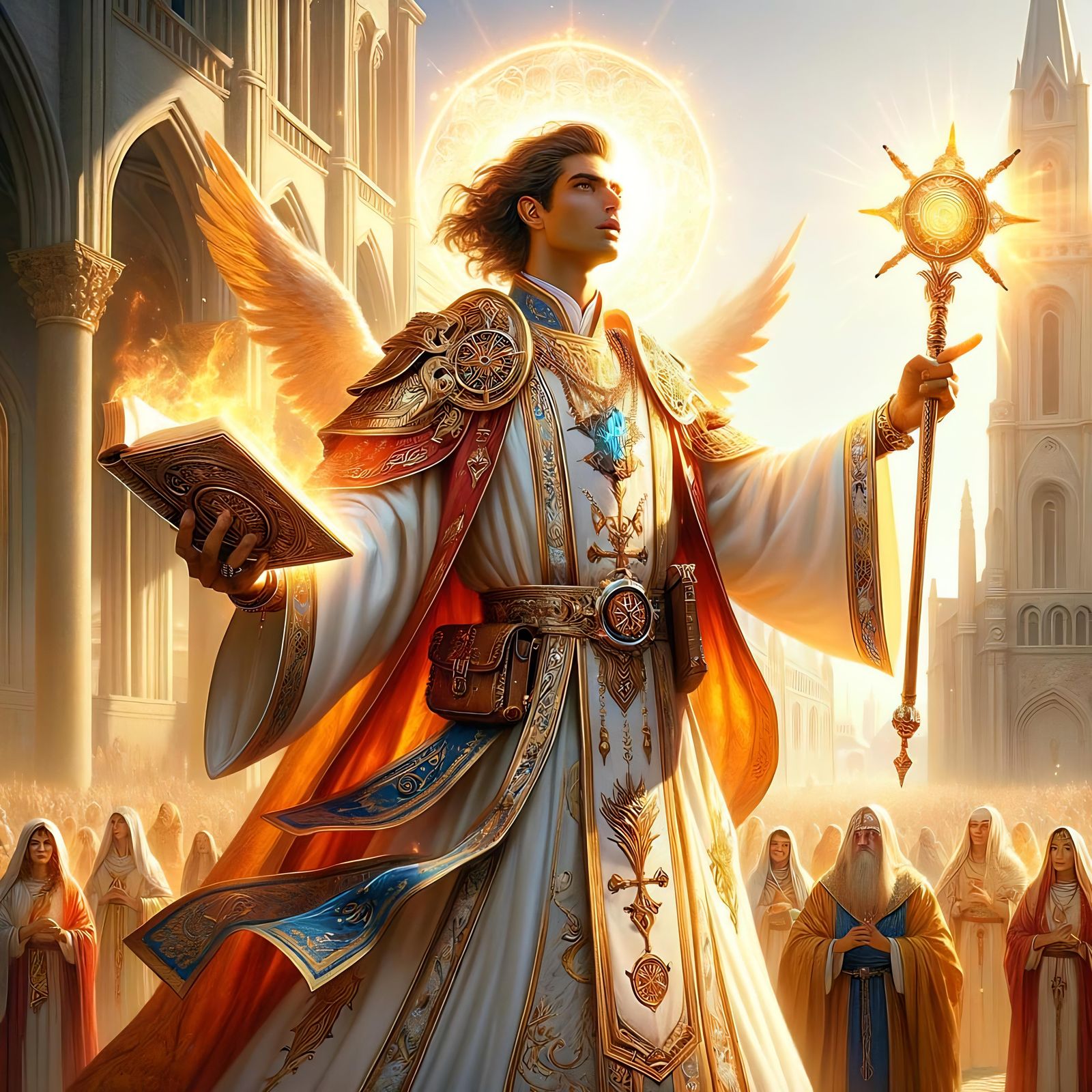 Radiant Cleric Preaching in Grand Cathedral