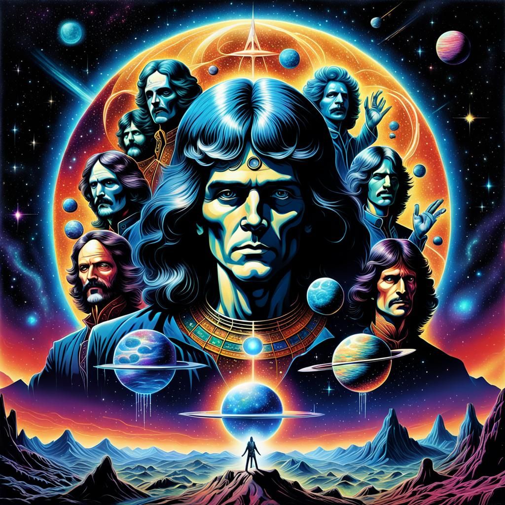 Holographic Astral Cosmic 70s Metal Album Cover