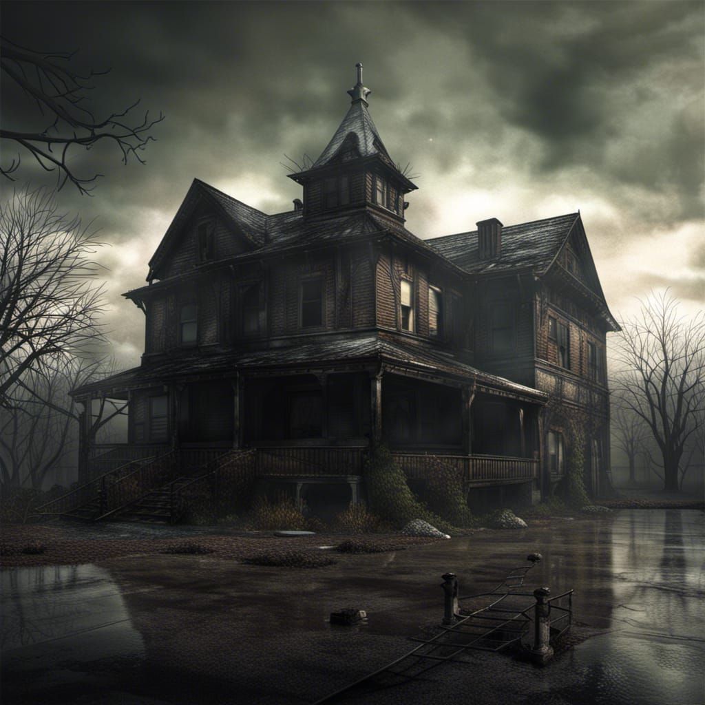 Atmospheric Horror Scene in Sharp Focus