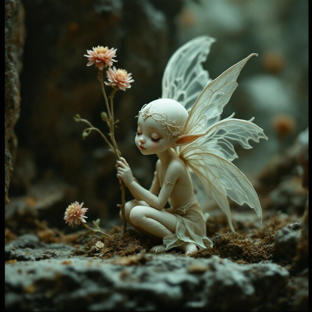 Intricately Crafted Clay Fairy in Cinematic Style