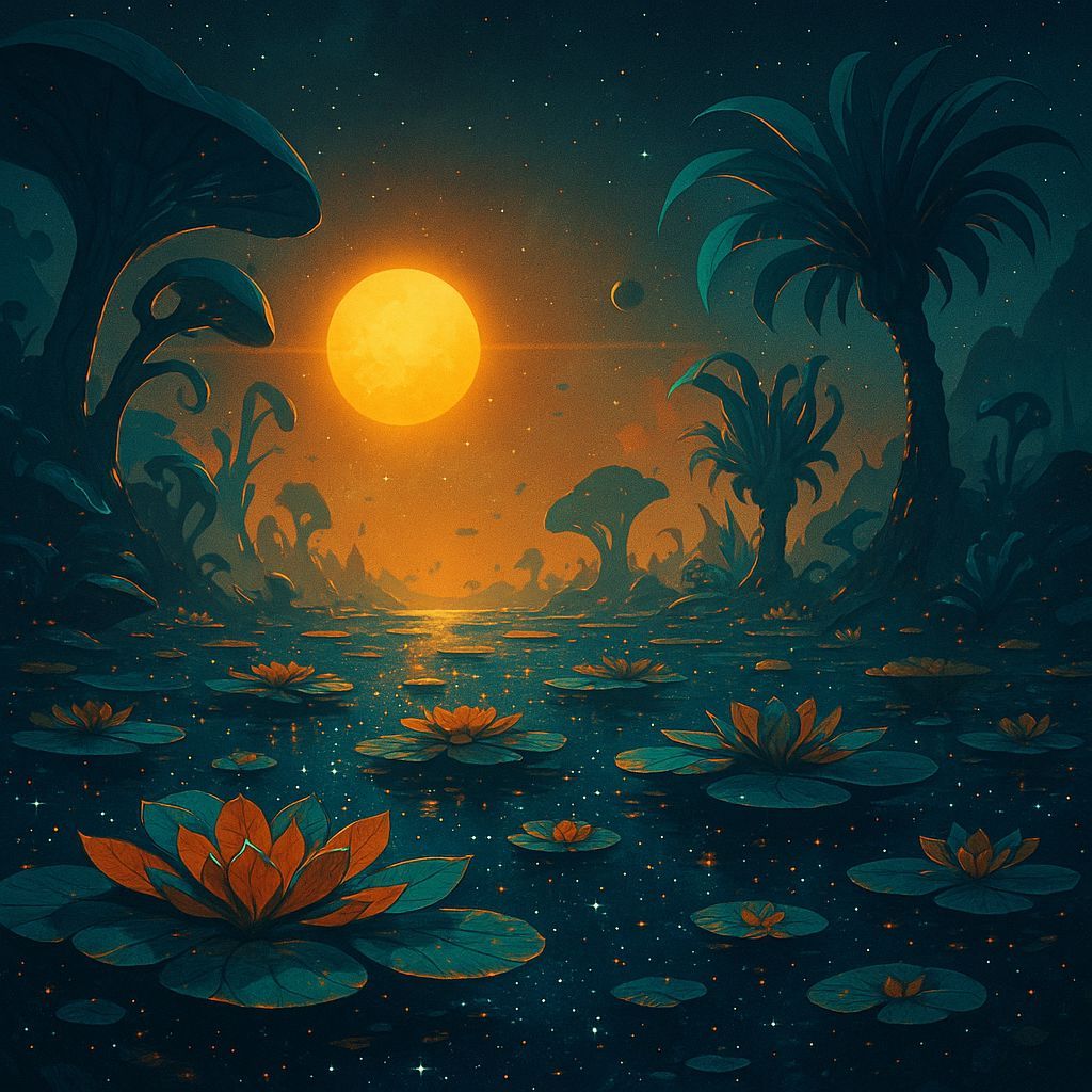 Alien Planet with Extraterrestrial Flora in Digital Art