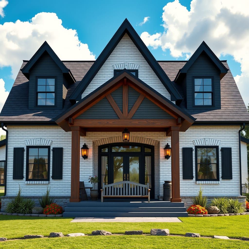 Modern Farmhouse Estate in Fantasy Concept Art Style