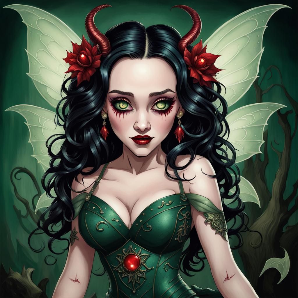 Demon Fairy with Tattered Wings, Grotesque Caricature