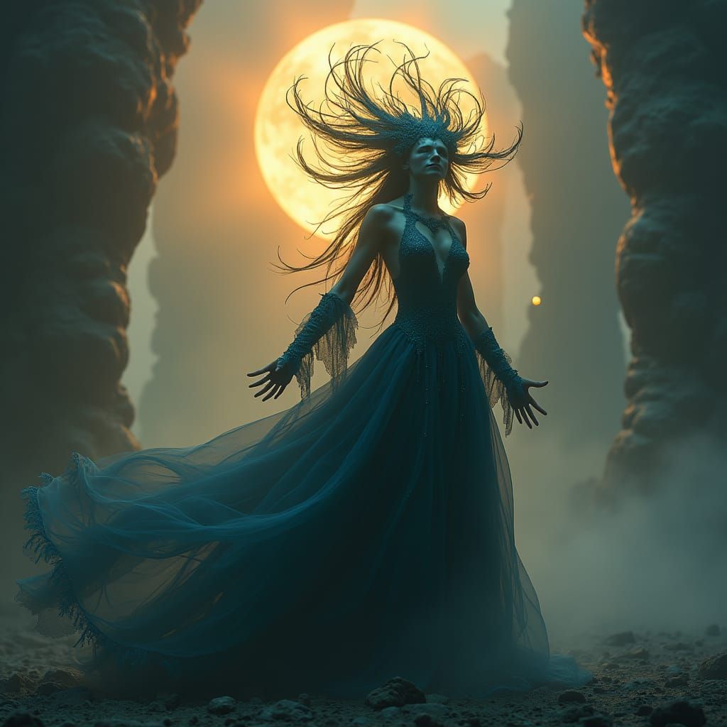 Ethereal Figure in Dreamlike Realm, Cinematic Style