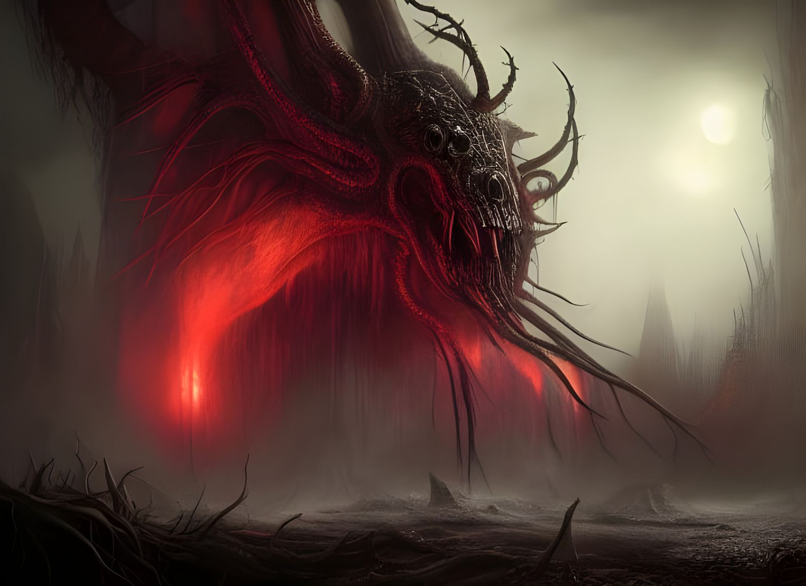 Lovecraftian Elder God in a Dark Post-Apocalyptic World