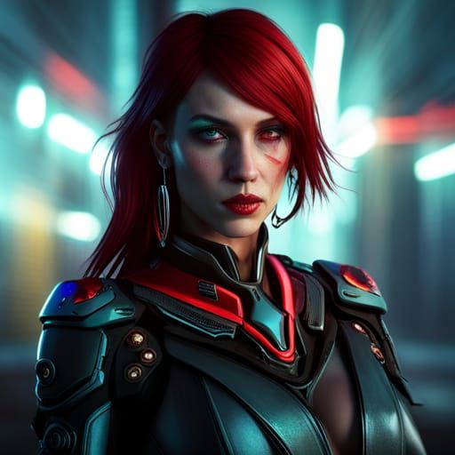 Cyberpunk Woman in Detailed Digital Art