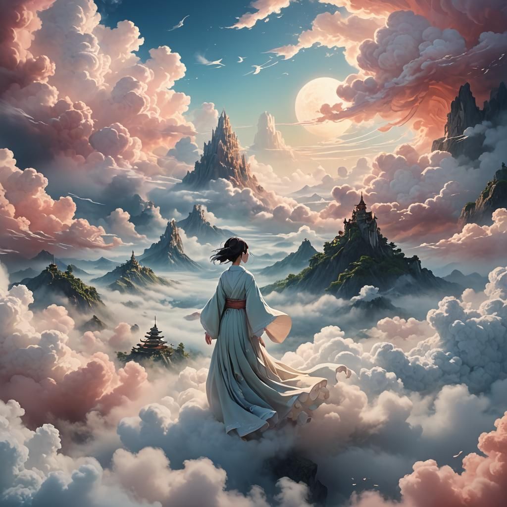 Ethereal Being in Dreamlike Matte Painting