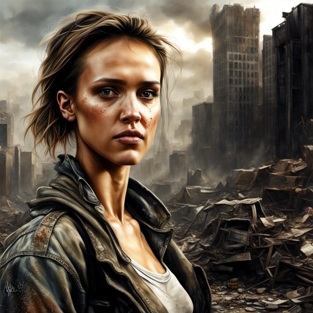 Jessica Alba in Dystopian Post-Apocalyptic Hyperrealism