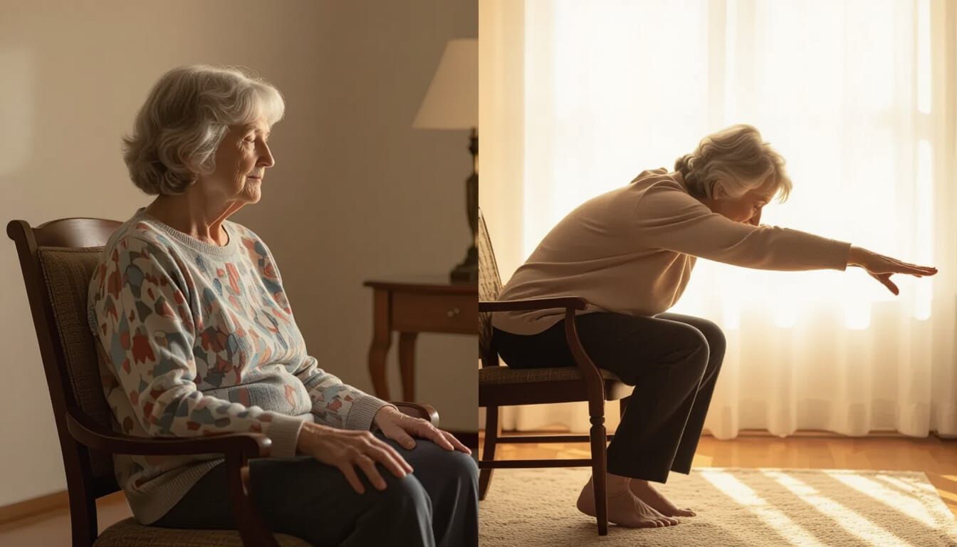Seated Forward Bend Chair Yoga Demonstration