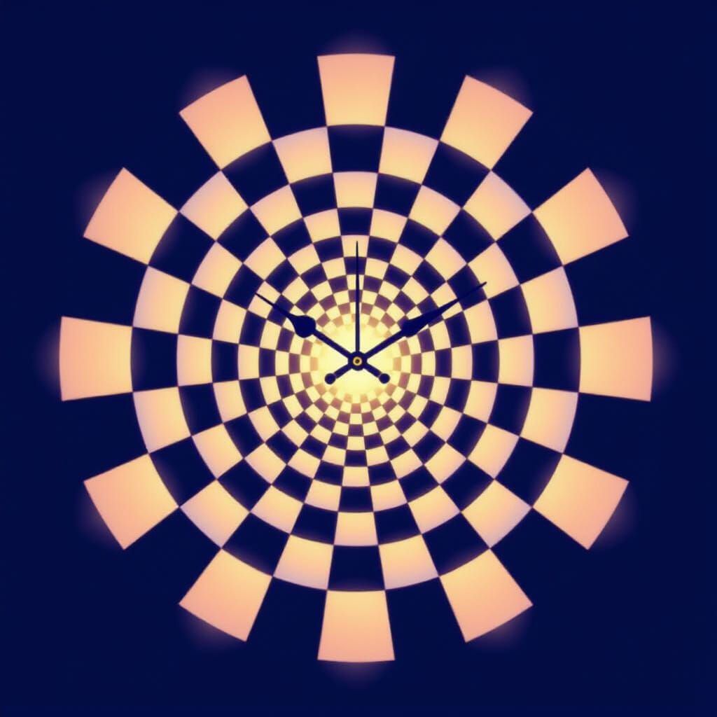 Fibonacci Sequence Clock in Minimalist Vector Art