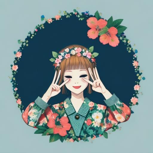 Floral Peace Sign Art