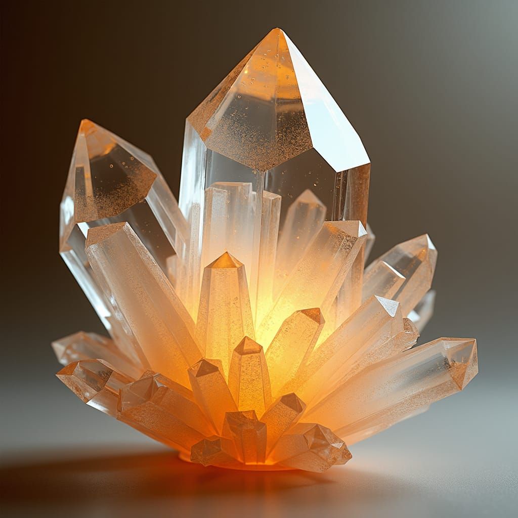 Enchanting Topaz Crystal Formation in Art Nouveau Style