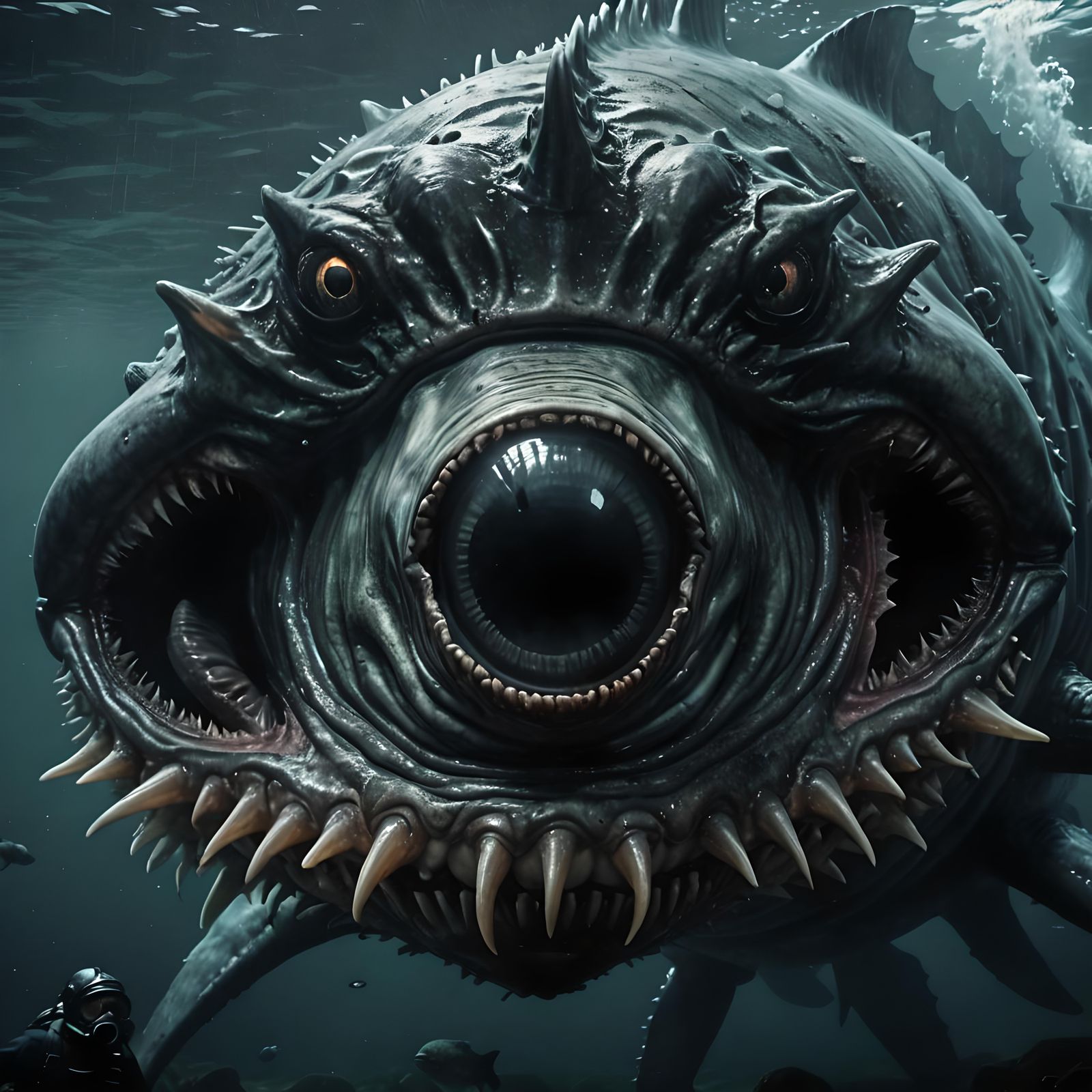 Eerie Colossal Sea Monster Stares Intensely