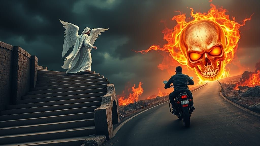 Angel and Biker: Mystical Apocalyptic Journey