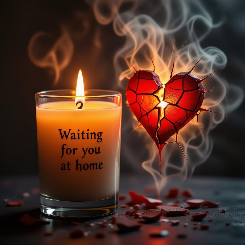 Soul Candle Double Exposure with Engraved Message