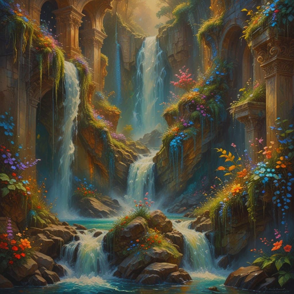 Ethereal Impasto Masterpiece of Whimsical Filigree