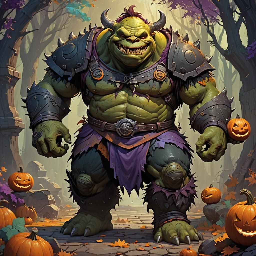 Pumpkin Ogre in Dark Fantasy Concept Art