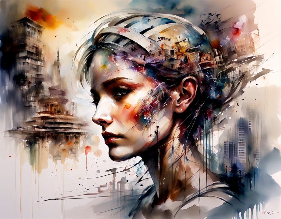 Ethereal Watercolor Painting with Expressive Techniques