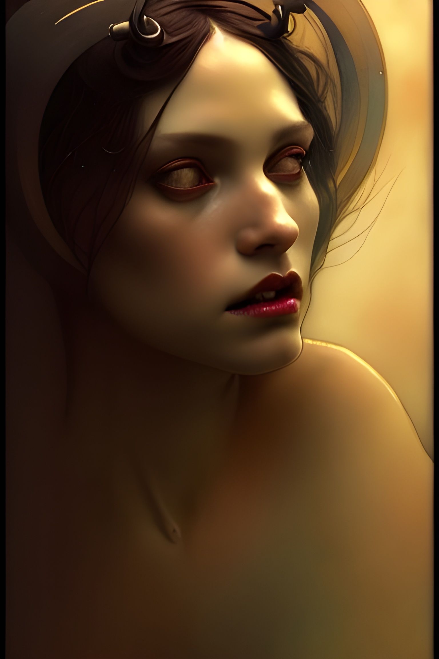 Sinister Succubus Portrait in Dark Art Style