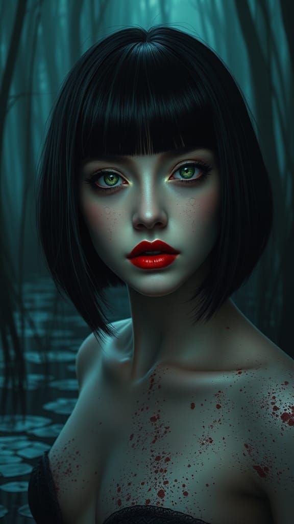 Momoko Okazaki in Ominous Swamp Night Scene