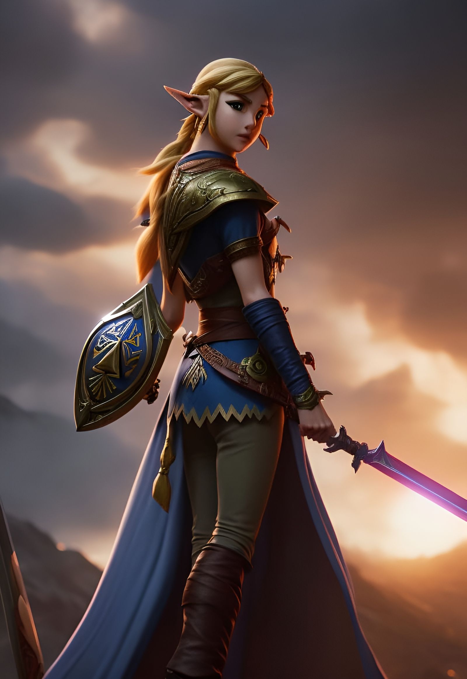 Photorealistic Zelda Render with Dramatic Lighting