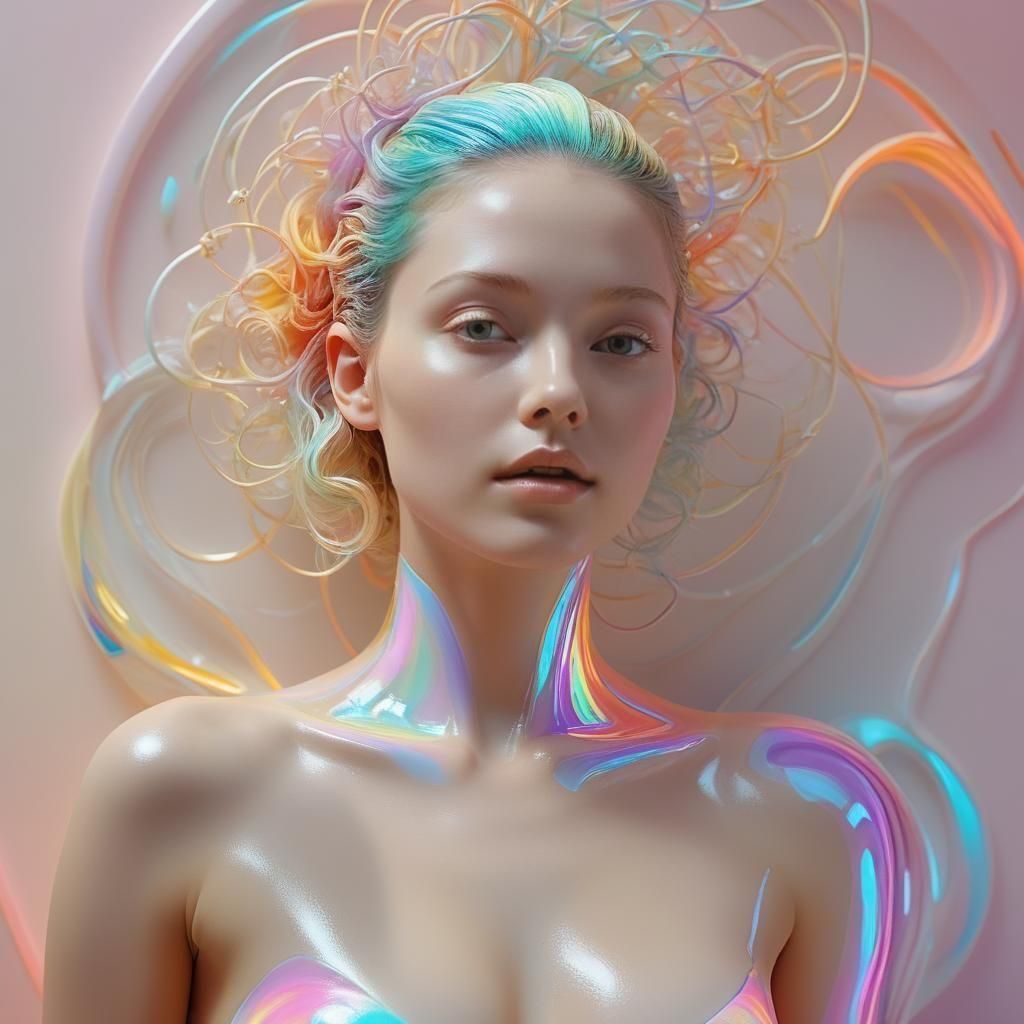 Serene Hyperrealistic Portrait in Sci-Fi Style