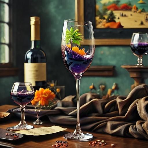 Sensual Ukiyo-E Goddess in Blurred Fantasy Realm