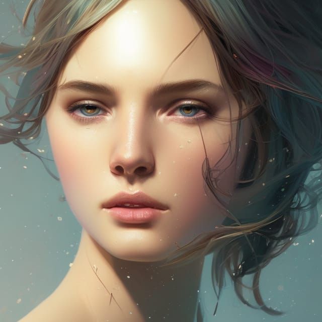 Detailed New Years Portrait in Art Nouveau Style