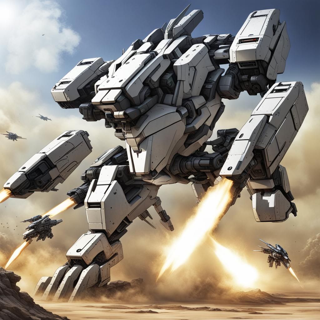 Futuristic Battle with Zoid Turrets