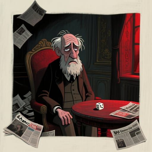 Anxious Patriarch Ignores Chaos in Opulent Room