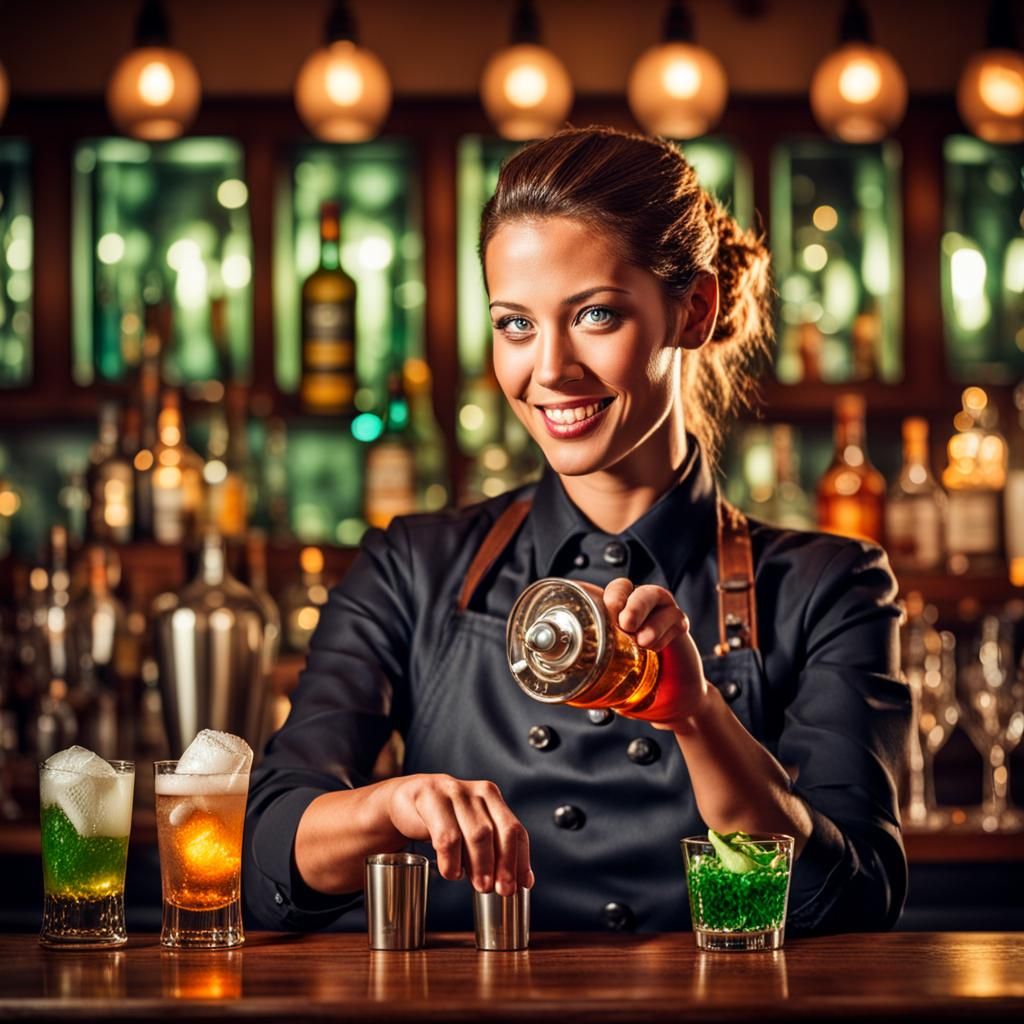 Female Bartender Photo Shoot in HDR