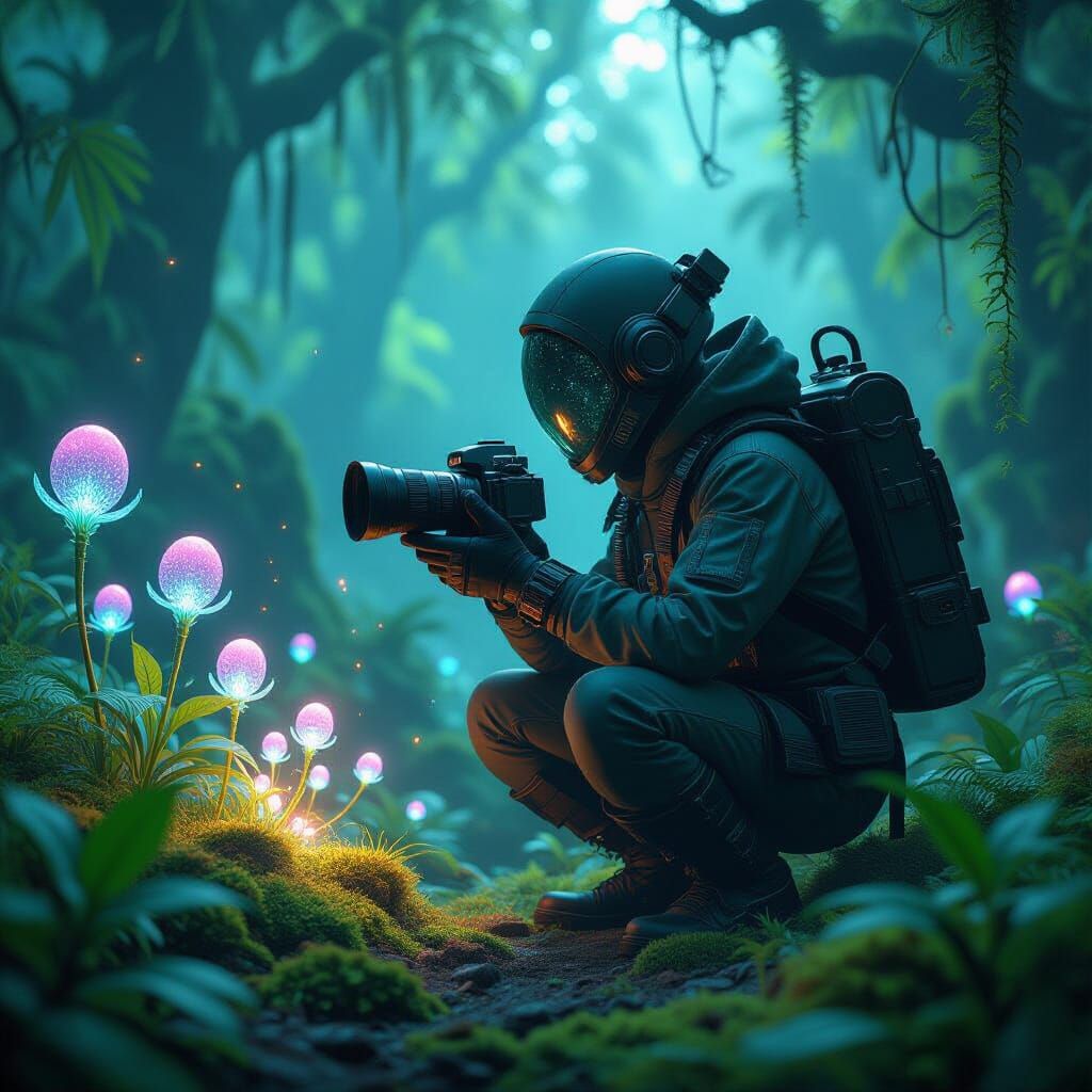 Bioluminescent Flora Documented by Spectral Botanist