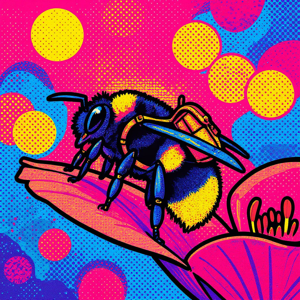 Hyperrealistic Macro Image of a Bumblebee