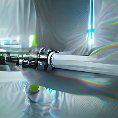 Elegant Lightsaber with Luminous Blue Energy Blade