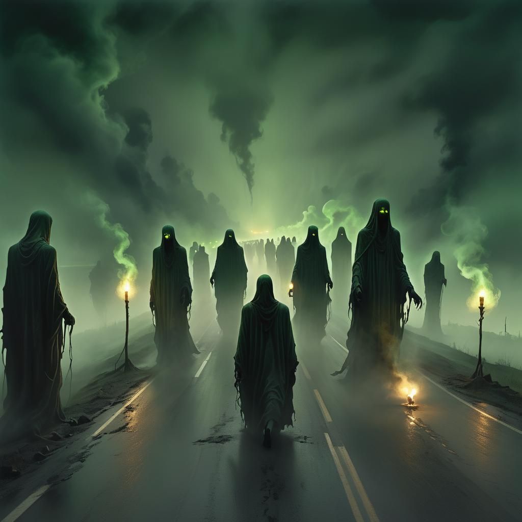 Dark Fantasy Highway to Underworld Under Black Moon