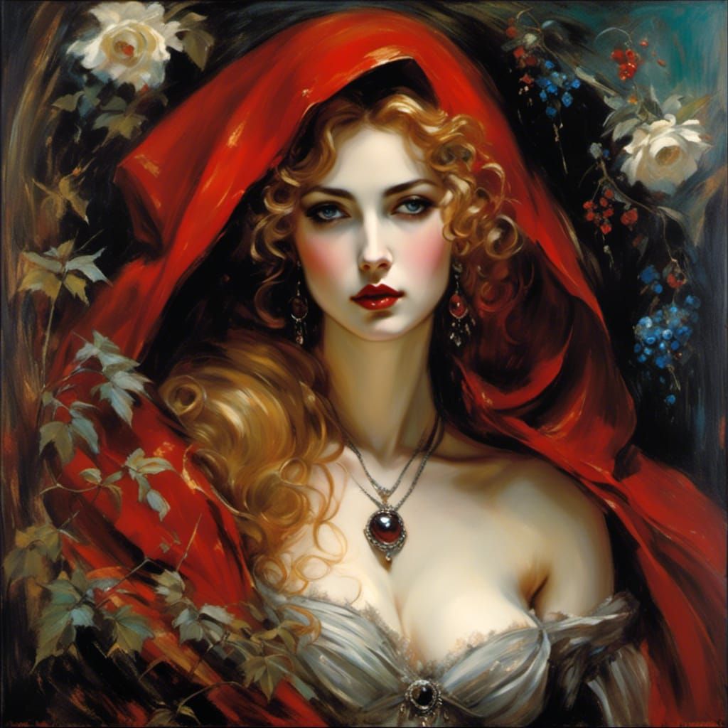 Gothic Vampire Little Red Riding Hood Portrait