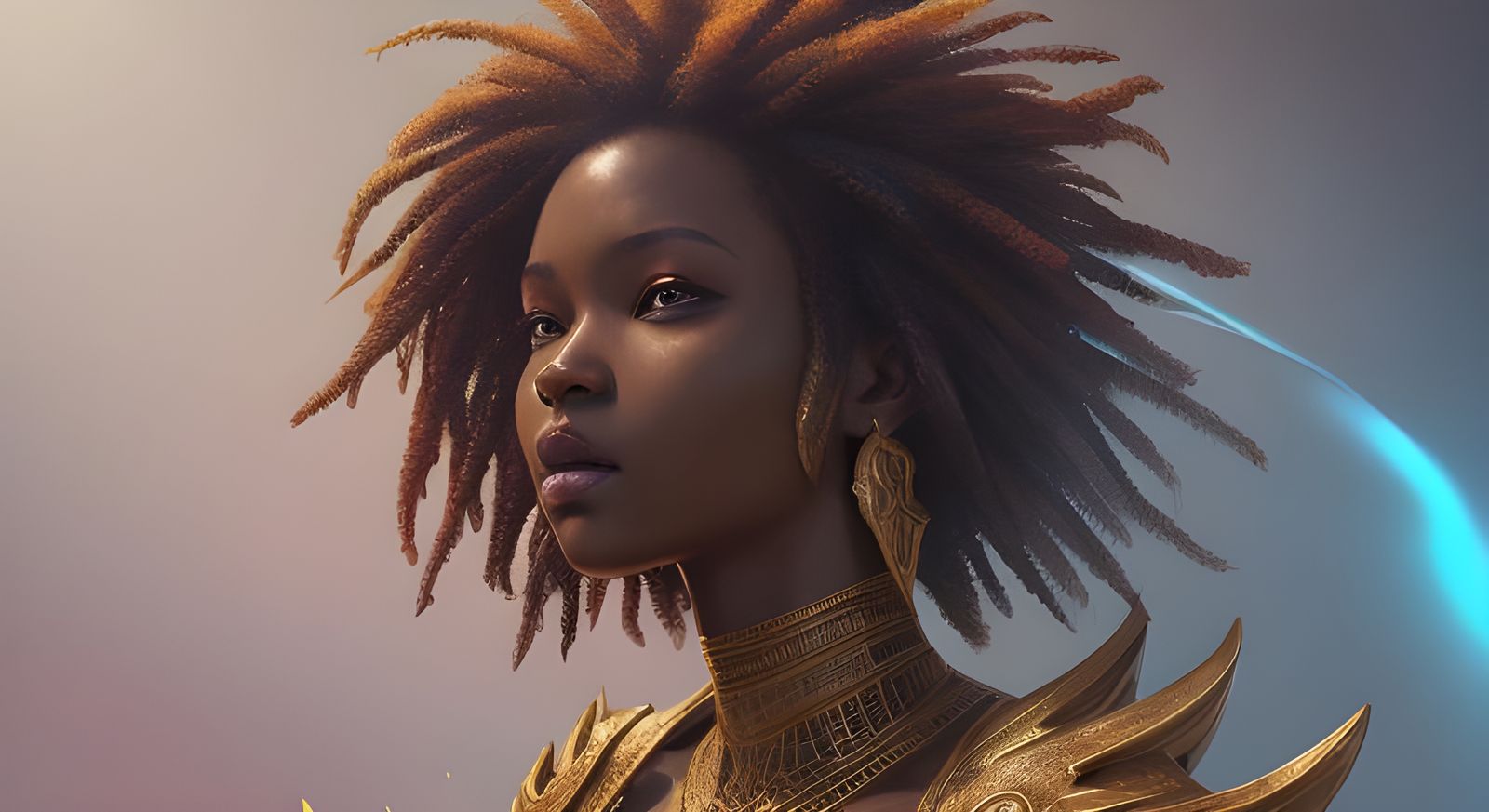 Hyperrealistic African Angel in Splash Art Style