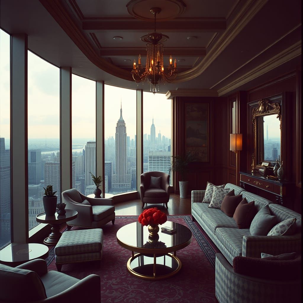 New York Penthouse: Maximalist Interior with City View