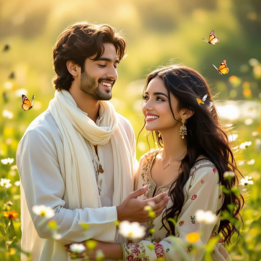 Joyful Serenade in a Lush Meadow