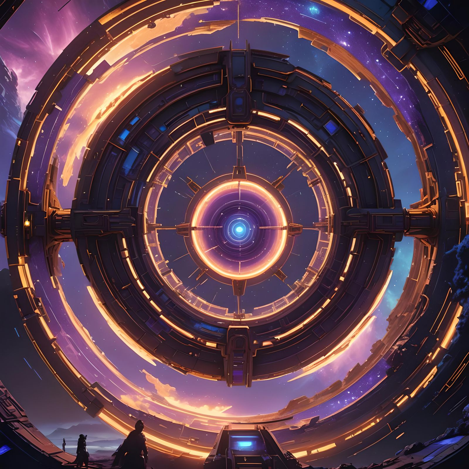 Drone's Journey Through a Fantastical Stargate