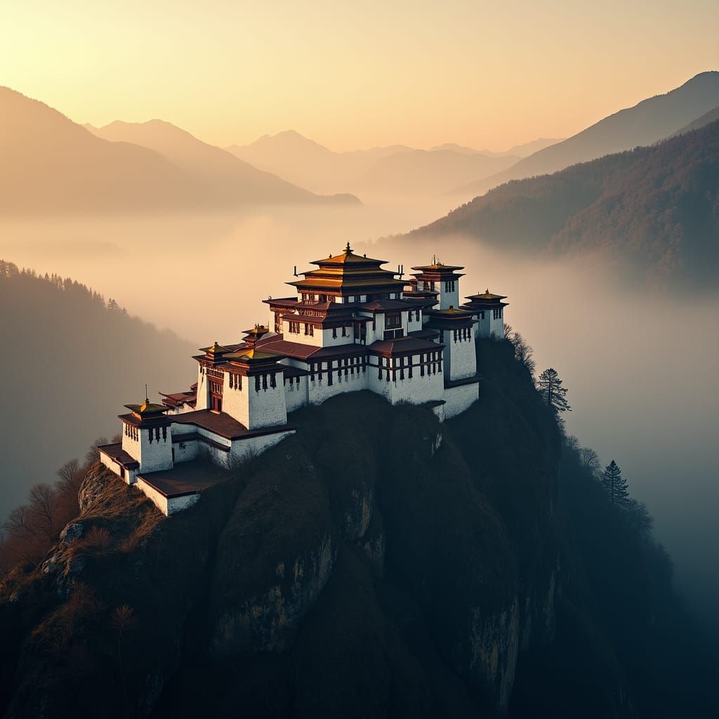 Wangdue Dzong, Bhutan: Atmospheric Matte Painting