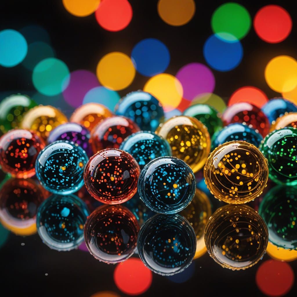Colorful Star Still Life with Glass Beads
